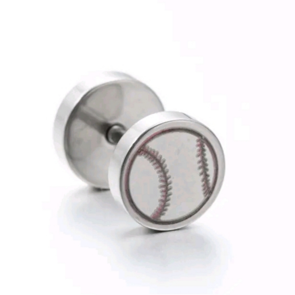 Baseball disk earring